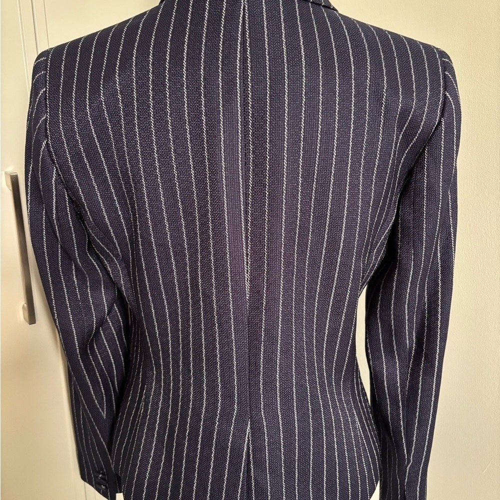 Tahari Blue and White Pinstripe Blazer - Picture 3 of 9